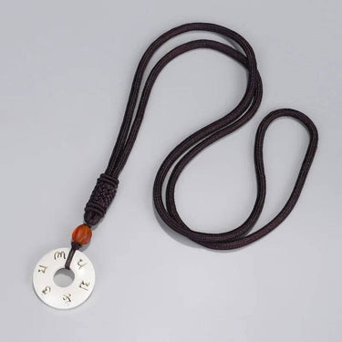 Tibetan Buddhist Handmade Rope Tagua Nut Mantra Necklace